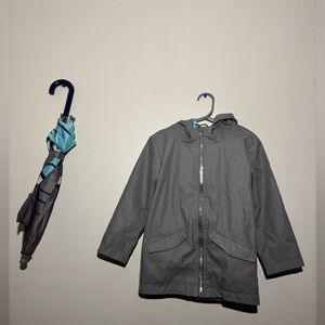 Bundle Listing - Grey & Blue Shark Raincoat + Umbrella Set | Kids | Size 4T